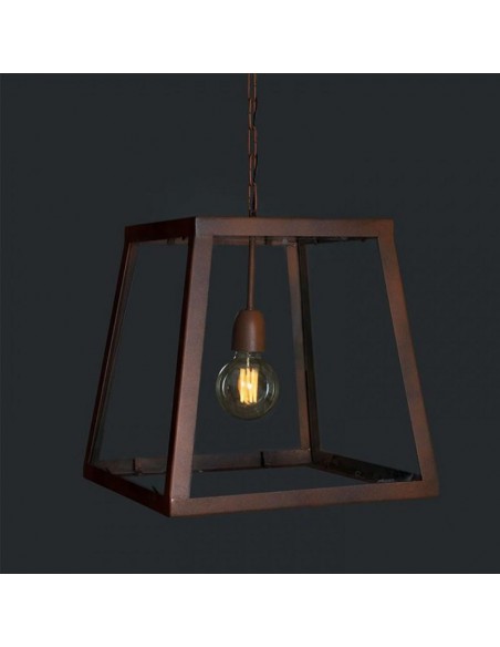 Perfecta  P-07 Pool Individual Colgante Hierro 1xe27 Oxido/negro 40x40x40